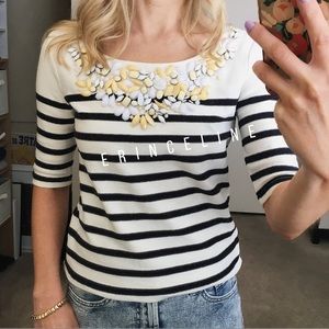 J. Crew Collection Jewel Necklace Tee XS